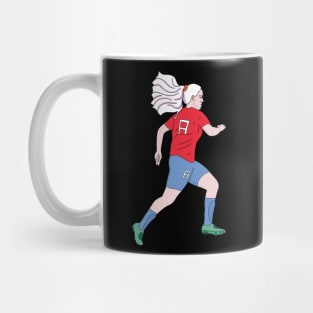 Running Soccer Player Football Mug